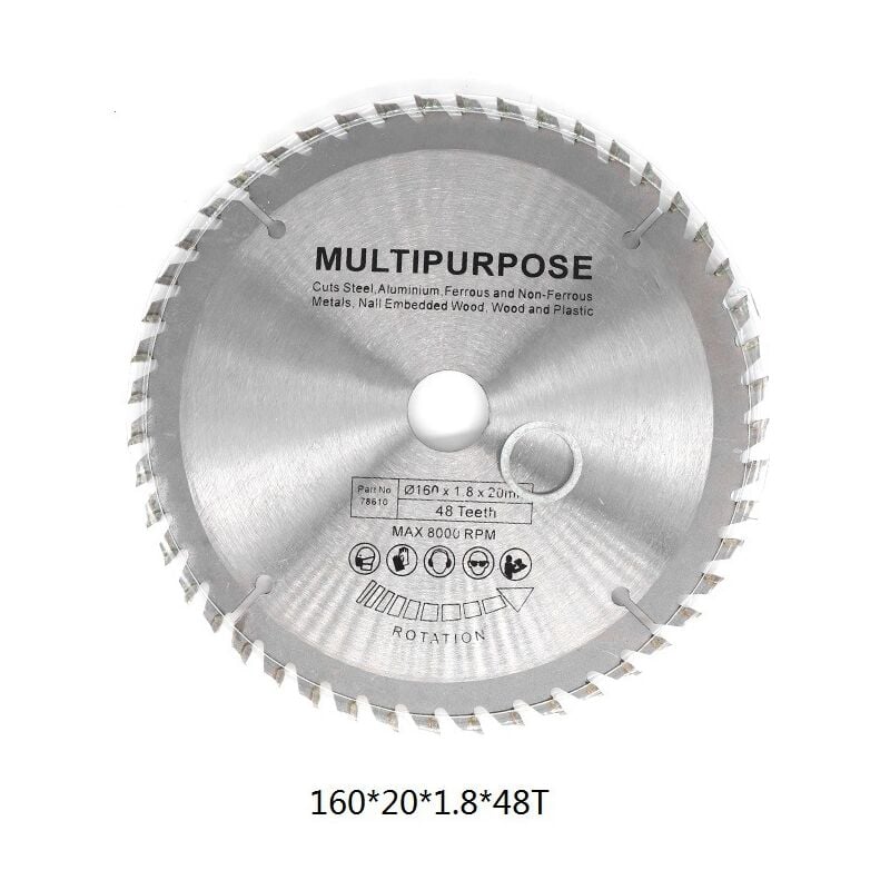 Silbernes Kreissägeblatt Für Holz, 160 Mm Schnittscheibe, 20 Zähne