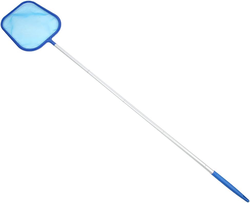 1 Set Tiefenreinigungsnetze – Poolskimmernetz – Teleskopstange – Laubfänger – Einfache Handhabung – Reinigungszubehör – Für Teiche Und Whirlpools – Blau, Silber