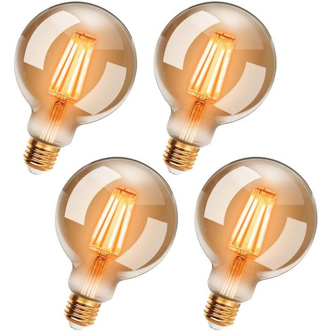 Retro-led-glühlampen G95 E27, 6 W, Warmweißes Licht (2200 K), Vintage-edison-stil, Ersetzt 54-w-glühlampen, Nicht Dimmbar