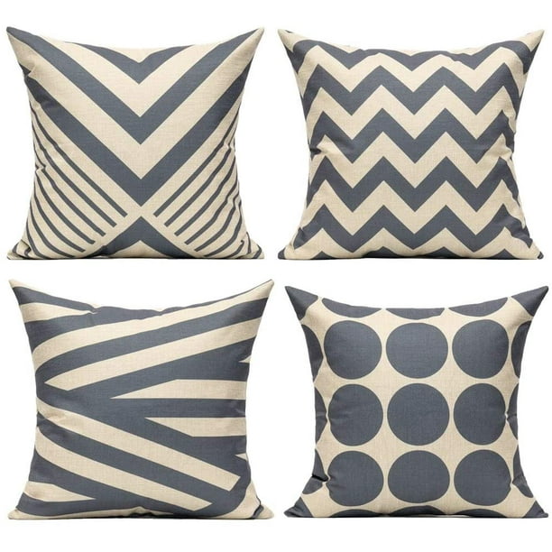 Geometrische, Graue Dekokissenbezüge Für Den Außenbereich, 20x20 Cm, 4er-set, Für Sofa, Wohnzimmer, Schlafzimmer