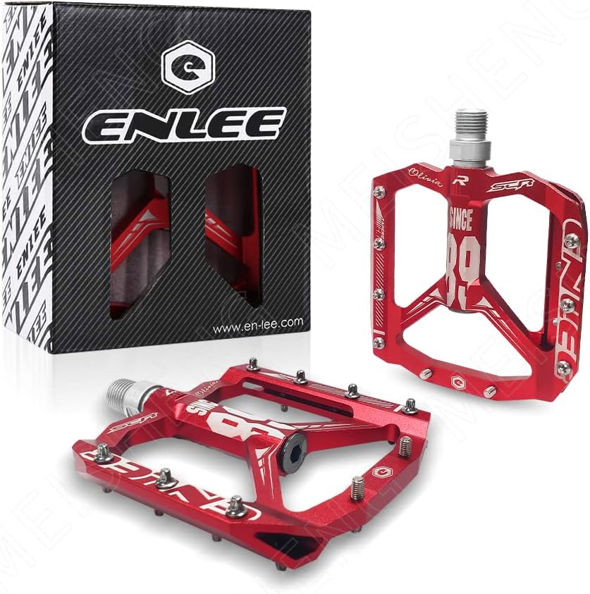 Paar Suful Mountainbike-pedale, Cnc-gefräste Aluminiumplattform, 9/16 Zoll, Ultraleicht, 3 Abgedichtete Lager, Hervorragender Grip, Für Rennräder, Bmx-räder Und Mountainbikes (rot)