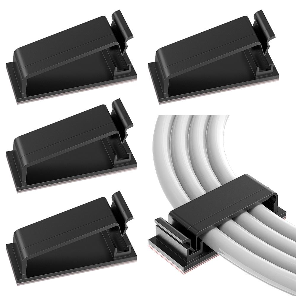 60 Selbstklebende Kabelbinder, 3m-kabelclips, Kabelorganizer Für Tv/pc/büro/haushalt, Rakel Und Tuch Inklusive