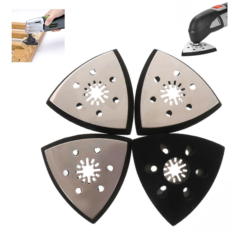 4-teiliges Set – Dreieckiger Schleifteller – Star Lock Sägeblatt – Wanyongbao Zubehör – Wanyongbao Multifunktions-schleifwerkzeug – Multifunktions-schleifplatte – Für Holz, Metall, Schleifen, Rostentf