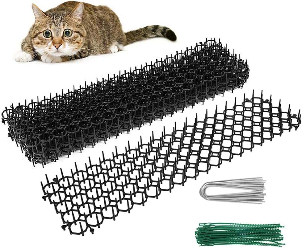 Set Mit 6 Stachelmatten Zur Katzenabwehr, 49 X 14 Cm, Wirksames Abwehrmittel Gegen Katzen, Hundeabwehrmatten Mit Stacheln Für Den Außenbereich, Abschreckende Barriere Für Katzen