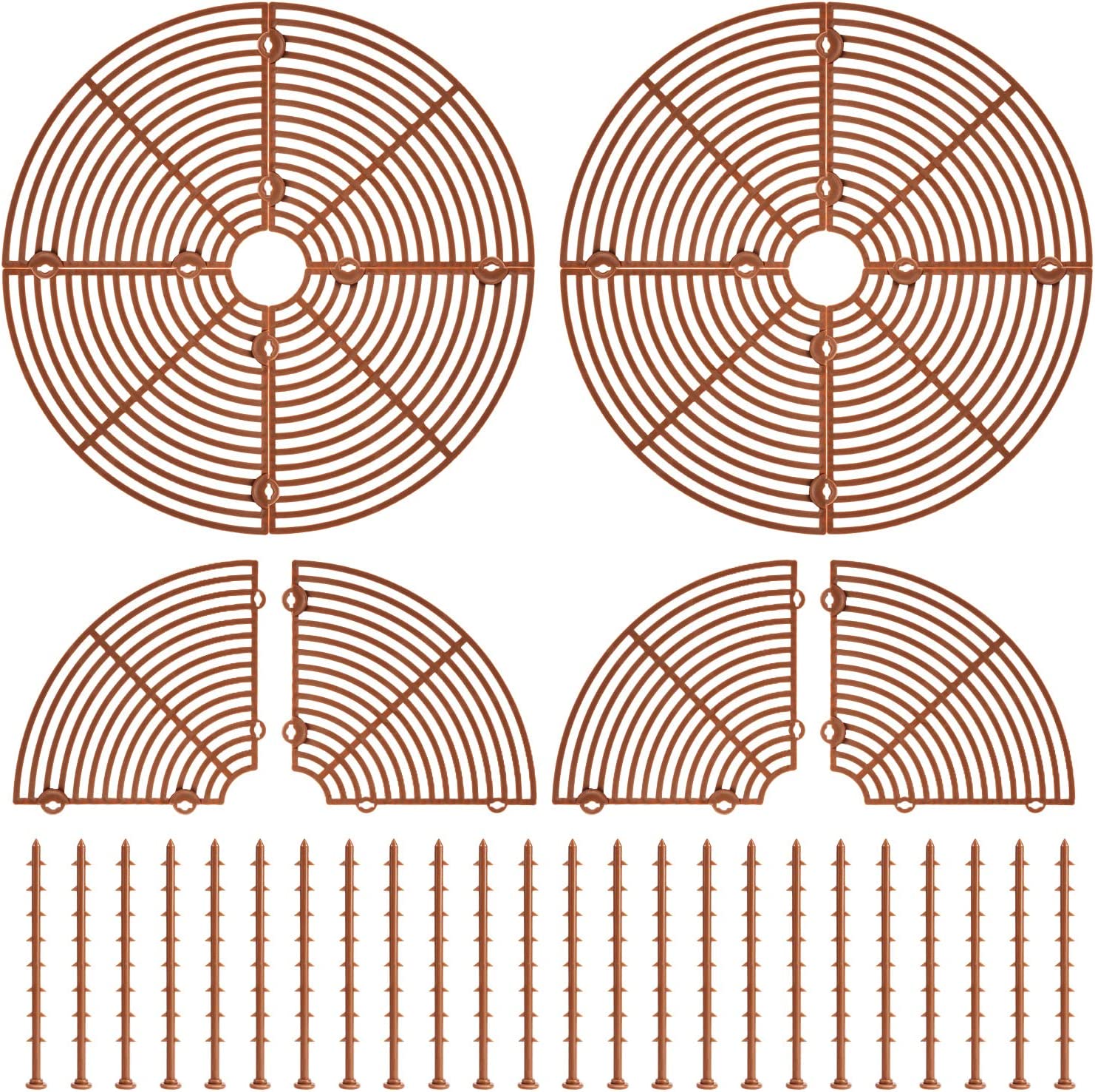Set Mit 3 Katzensicheren Blumentopf-schutzhüllen, 30 Cm Herausnehmbares Gitter Mit Zentraler Öffnung Und Stäben, Kunststoff-ausstanzgitter Für Pflanzgefäße, Barriere Verhindert Das Graben Durch Katzen