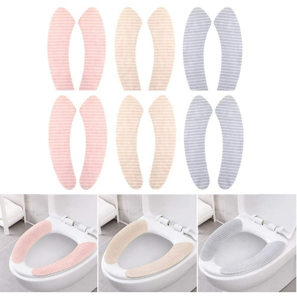 6 Paar Beheizbare Wc-sitzbezüge, Waschbare Klebematten, Wiederverwendbare Pads, Individuell Zugeschnitten, Hygienischer Wc-schutz