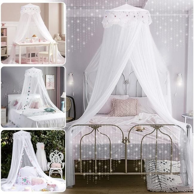 Moskitonetz Für Prinzessinnenbetten Aus Polyester, Weißes Kuppeldesign, Insektenschutz Für Das Schlafzimmer