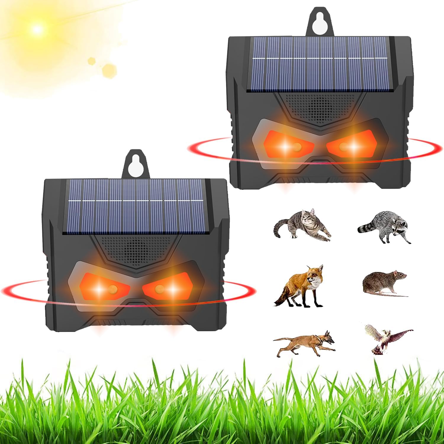 Ultraschall-mäuseabwehrgeräte, Rote Led-solar-hängeleuchte, Für Den Außenbereich In Gärten, Garagen Und Auf Terrassen