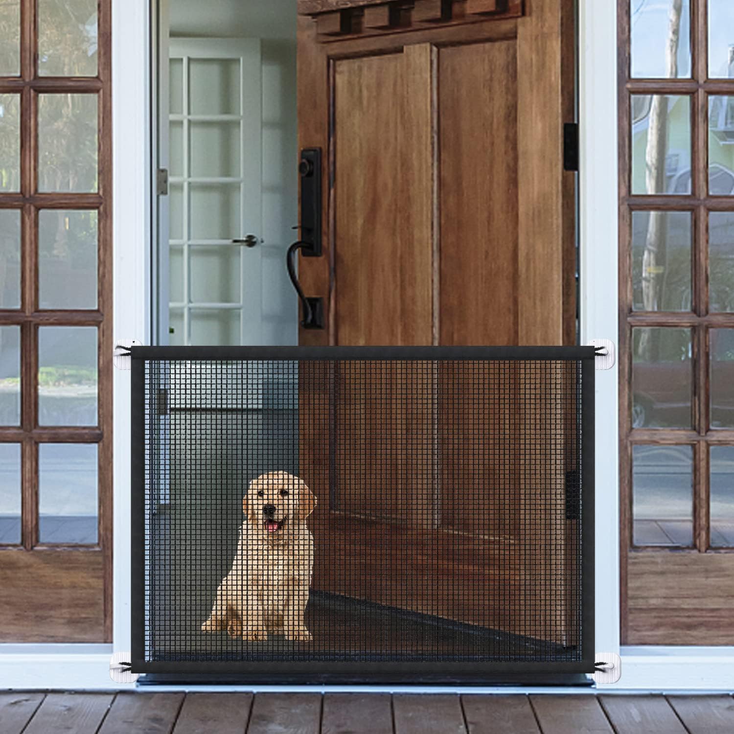 Magisches Sicherheitsgitter Für Babys Und Haustiere, Tragbares Hunde- Und Katzengehege, Treppen- Und Türschutz, 180 Cm X 72 Cm, Faltbares, Ausbruchsicheres Hundenetz – Kinder- Und Haustiersicherheitsg