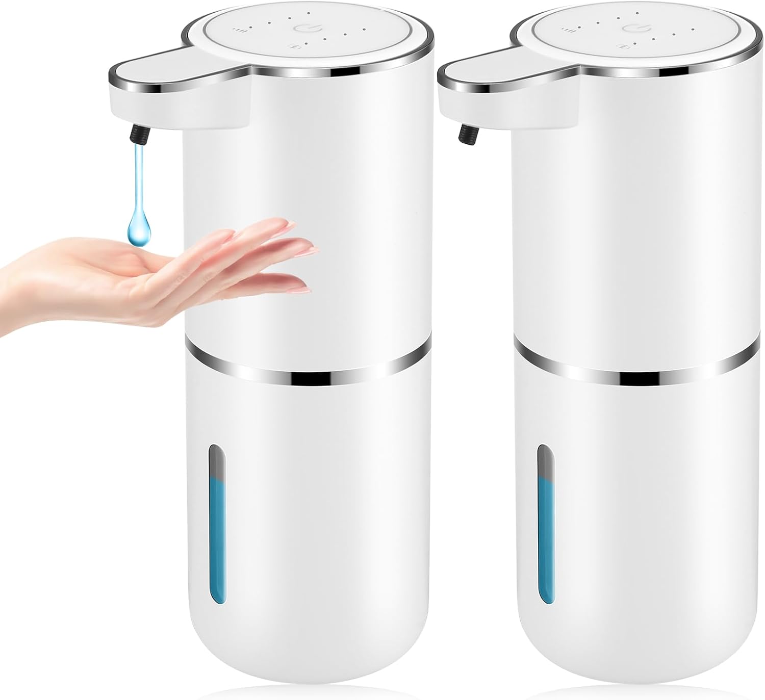 Set Mit 2 Automatischen, Berührungslosen Flüssigseifenspendern, Usb-aufladbar, 380 Ml, Für Bad, Küche Und Geschirrspülen