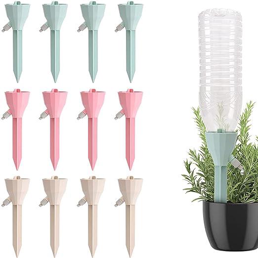 Tropfbewässerungsset, 12 Automatische Pflanzensprinkler, Tropfflaschen, Bewässerungsgeräte Mit Langsam Freigebenden Regulierventilen Für Zimmer- Und Gartenpflanzen