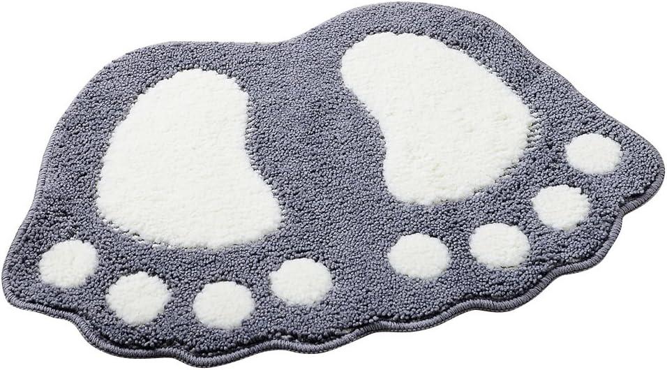 Rutschfeste, Saugfähige Badematte 40 X 60 Cm Mit Bigfoot-motiv, Polyester, Grau