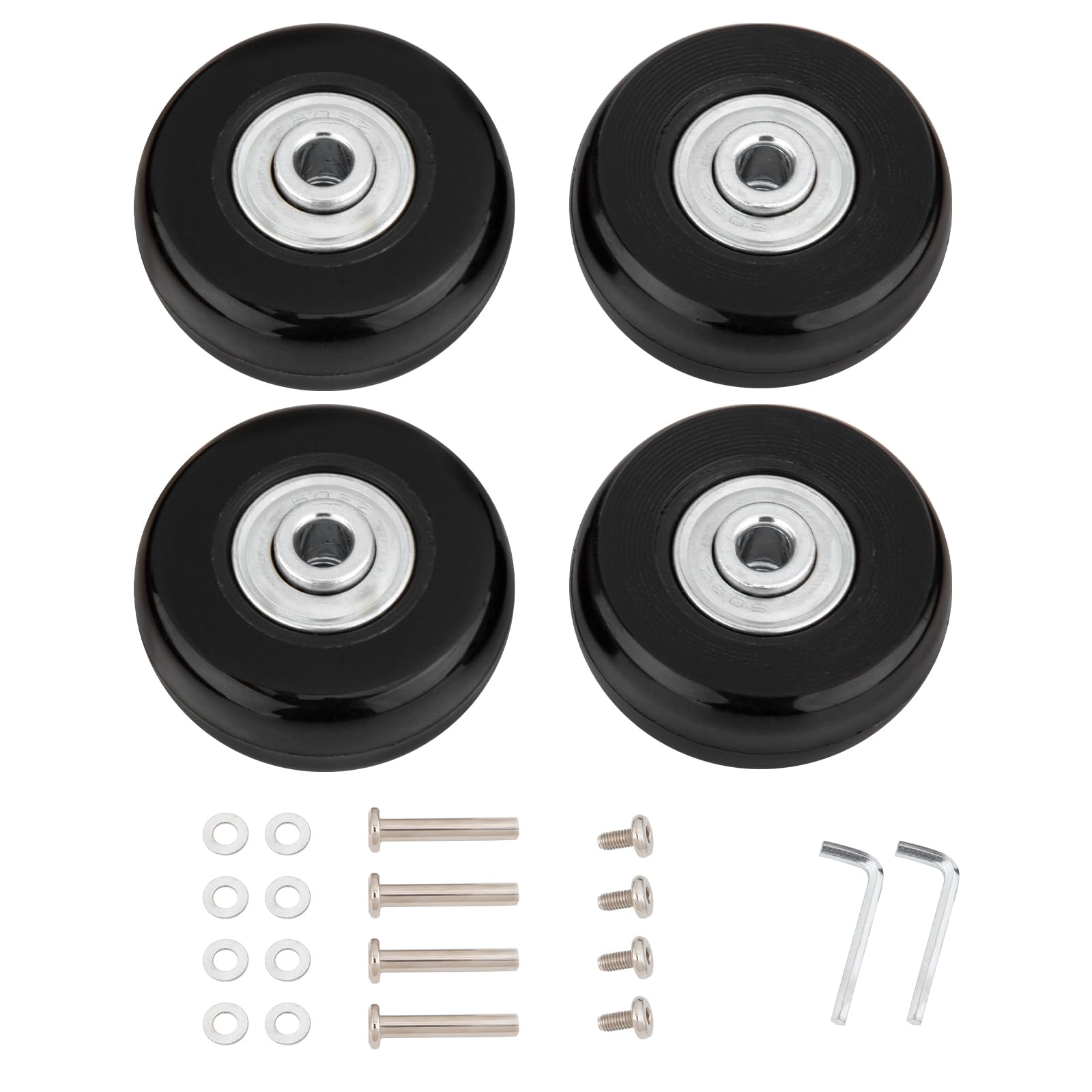 Gepäckrollen 45 X 18 Mm, Satz Mit 4 Ersatzgummirollen, Ersatzräder, Ersatzteile, Reparaturset Für Koffer, Trolleys Und Kinderwagen