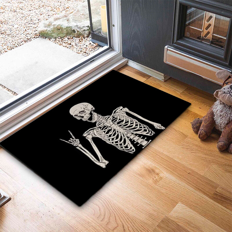 Halloween-teppich, Halloween-totenkopf-teppich, Lustige Gruselige Dekoration, Rutschfeste Eingangsmatte Für Halloween, Dekoration Für Drinnen Und Draußen (40x60cm)