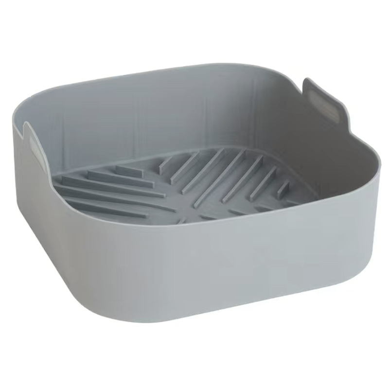 Hitzebeständige Silikonform Für Airfryer-korb, Mit Doppelgriffen, Quadratisch, Backofenzubehör