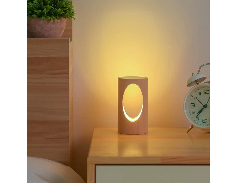 Led-schreibtischlampe Aus Holz, Nachttischlampe Fürs Schlafzimmer, Verstellbare Led-beleuchtung, Kreative Wohndekoration