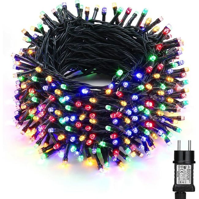 50 M Lange, Mehrfarbige Led-lichterkette Für Den Außenbereich Mit 500 Glühbirnen Und Stecker Für Weihnachts-, Hochzeits-, Geburtstags-, Balkon- Und Terrassendekorationen