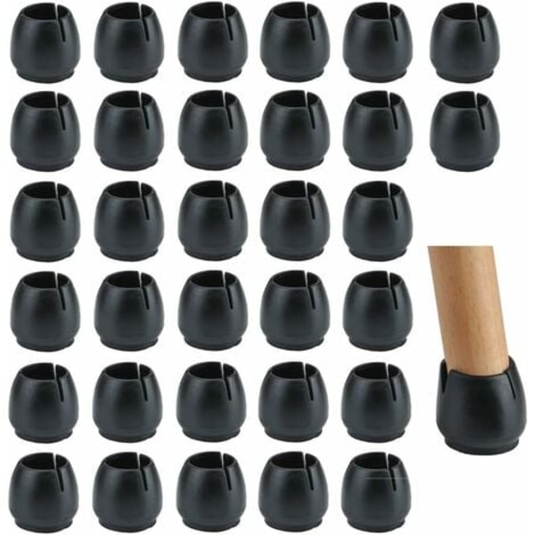 Rutschfeste Stuhlbeinschoner Aus Gummi Mit Filz, Schwarz, 32 Stück, 12-16 Mm, Möbelbeinkappen