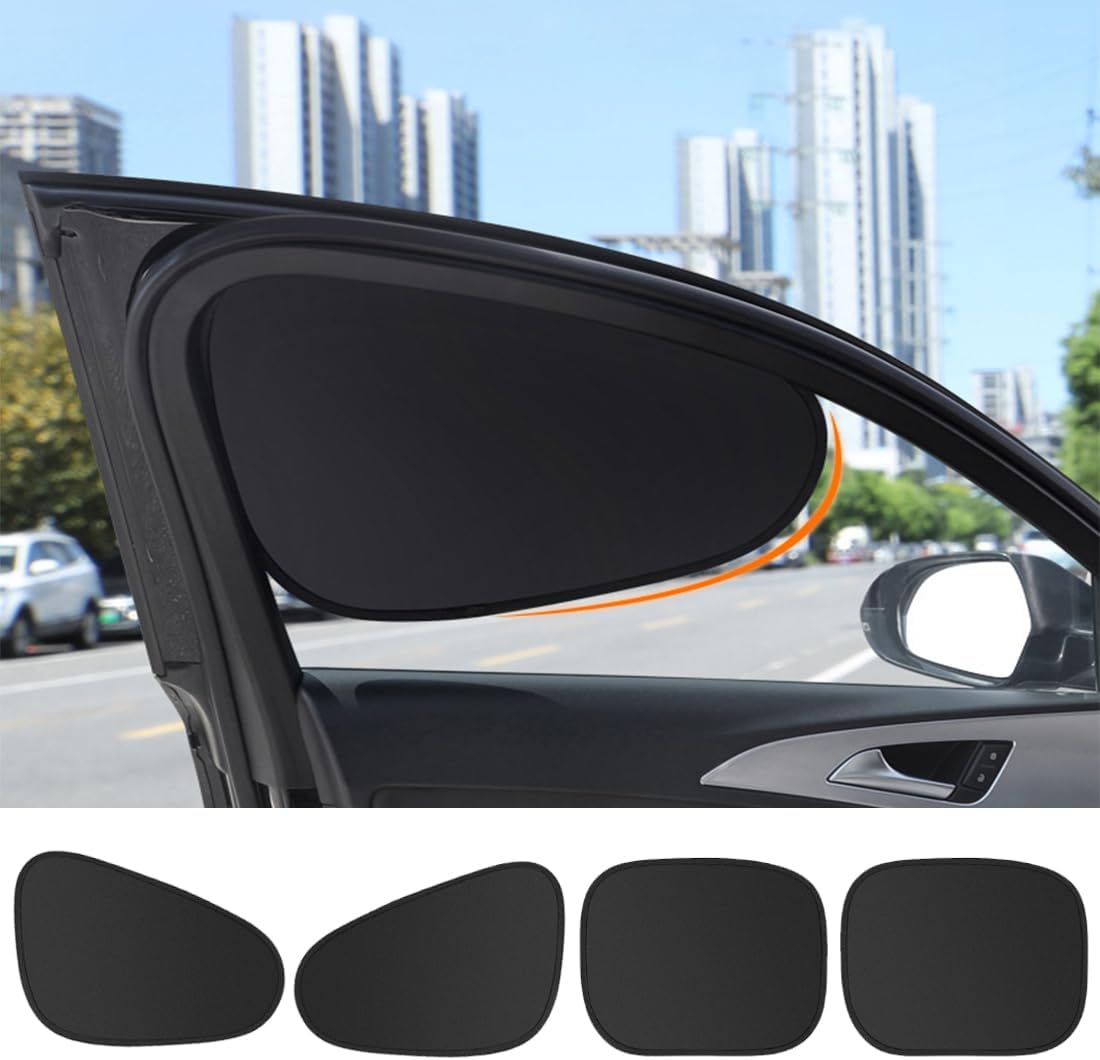 Auto-sonnenschutzblenden, 4er-set, Statische Auto-sonnenschutzblenden, Verdunkelungsblenden Für Fahrzeugfenster, 99 % Uv-schutz