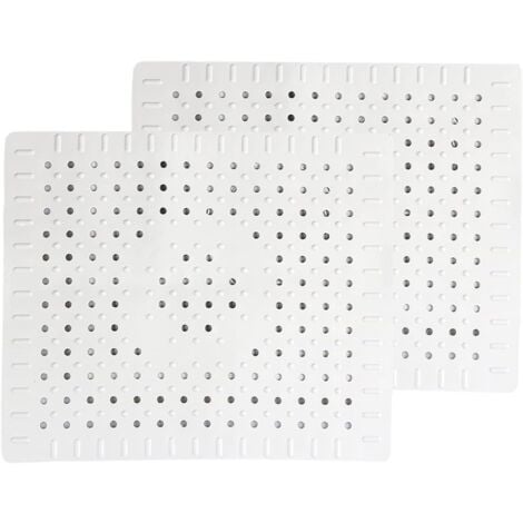 Set Mit 2 Weißen Silikon-spülbeckeneinlagen, Strapazierfähige, Rutschfeste Matten, Waschbar Und Zuschneidbar