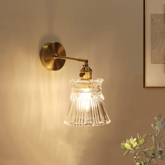 Moderne Wandleuchte Aus Messing Und Glas, Minimalistisches Skandinavisches Design, Kreative Beleuchtung Für Wohnzimmer, Esszimmer, Bar, Schlafzimmer