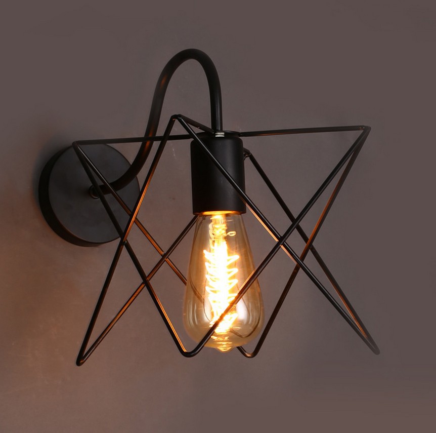 Schwarze Wandleuchte Im Retro-industrie-stil – Innenbeleuchtung Für Wohnzimmer, Flur, Schlafzimmer, Café, Bar