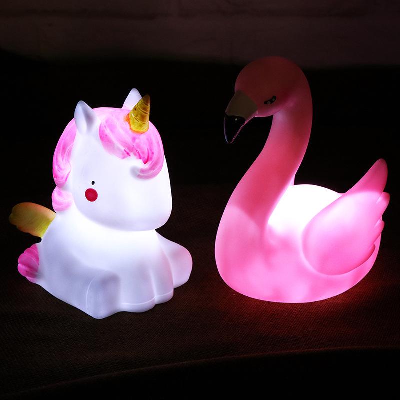 Niedliche 2-teilige Nachtlichter Für Kinder, Babylampe, Kinderzimmerlampe, Schlaflicht Für Den Nachttisch, Einhorn- Und Flamingo-nachtlicht, Spielzeug Und Geschenk Für Kinder