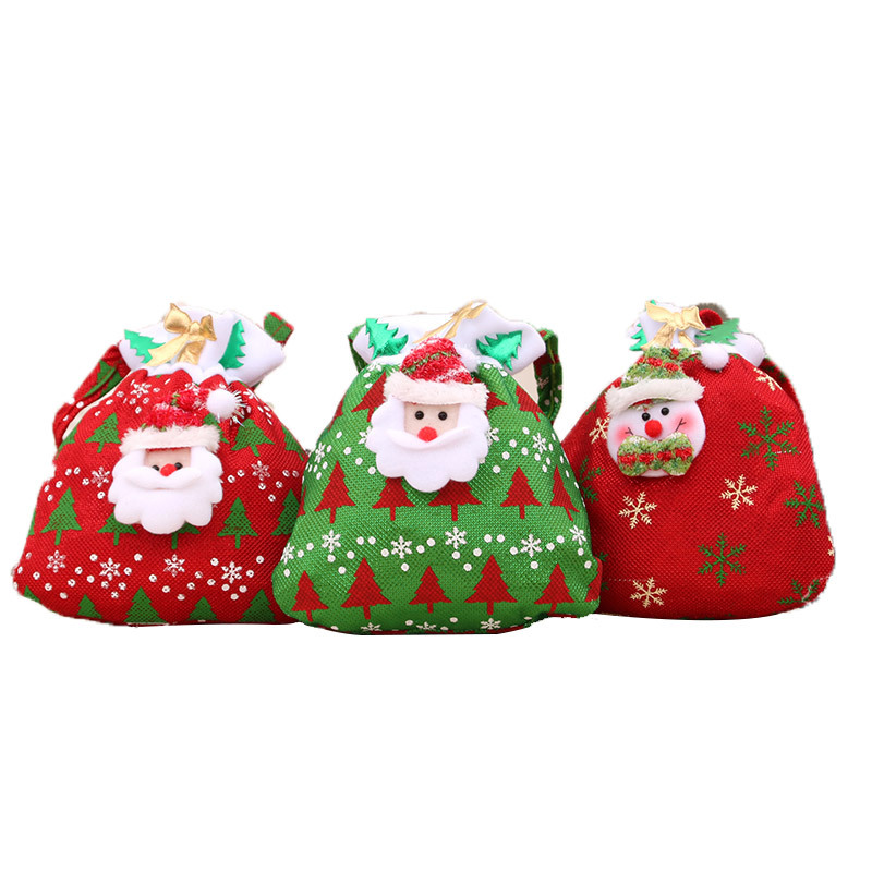3 Kinder-weihnachtsgeschenktüten, Kleine Weihnachtsgeschenktüten, Geschenkverpackung Für Weihnachtsfeiern, Weihnachtsdekoration, 3er-set