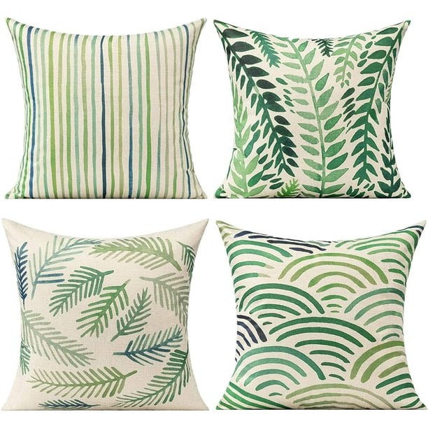 Outdoor-kissenbezüge Für Gartenmöbel, Grüne Sommerdeko, Dekorative Kissen Für Die Verandabank, 45 X 45 Cm, 4er-set