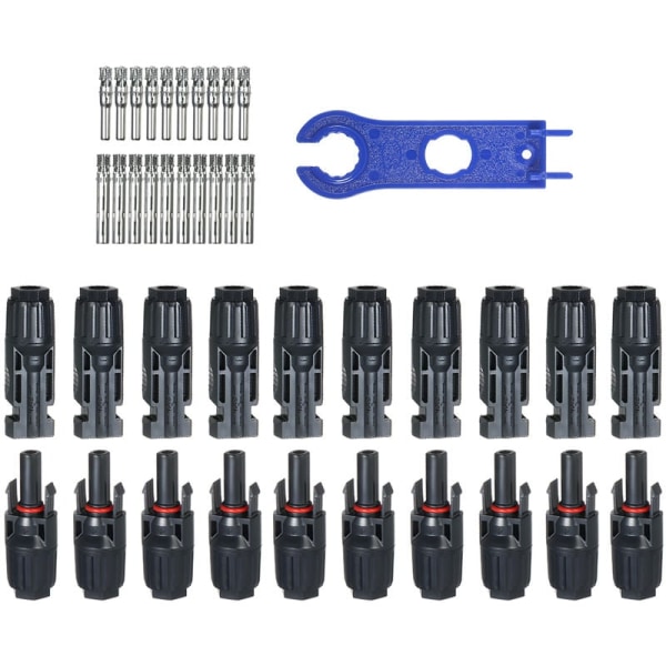 (set Mit 1) Mc4-solarsteckverbinder (stecker Und Buchse), 10 Paare, Blau, Für Photovoltaikmodule
