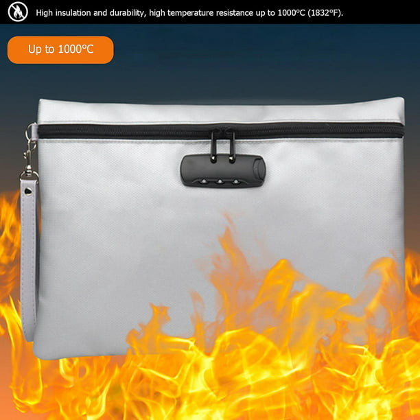 Feuerfeste Tasche Für Dokumente Und Geld, Wasserdichter, Tragbarer Safe Mit Zahlenschloss Für Banknoten Und Akten