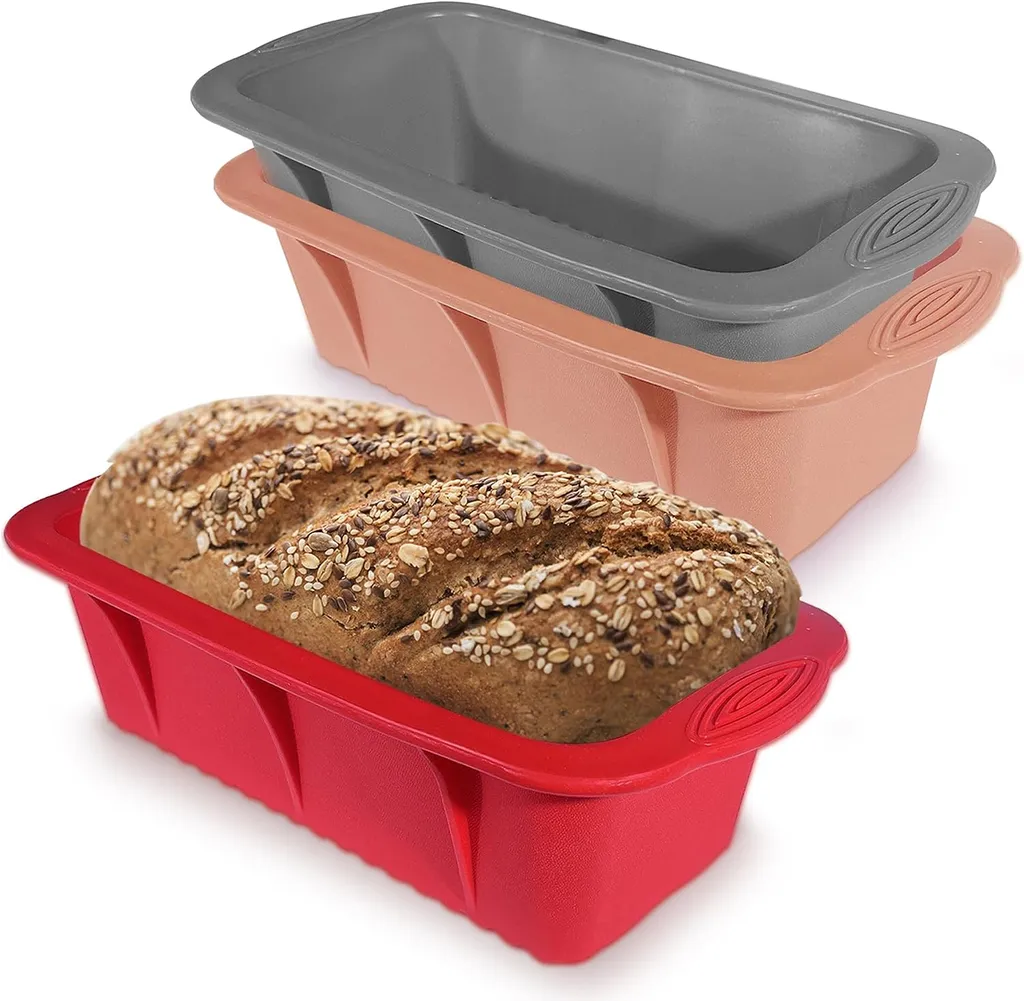 Set Mit 3 Silikon-brotformen, Wiederverwendbare Backformen Für Selbstgemachte Kuchen, Brote, Hackfleischbraten Und Quiches/omeletts
