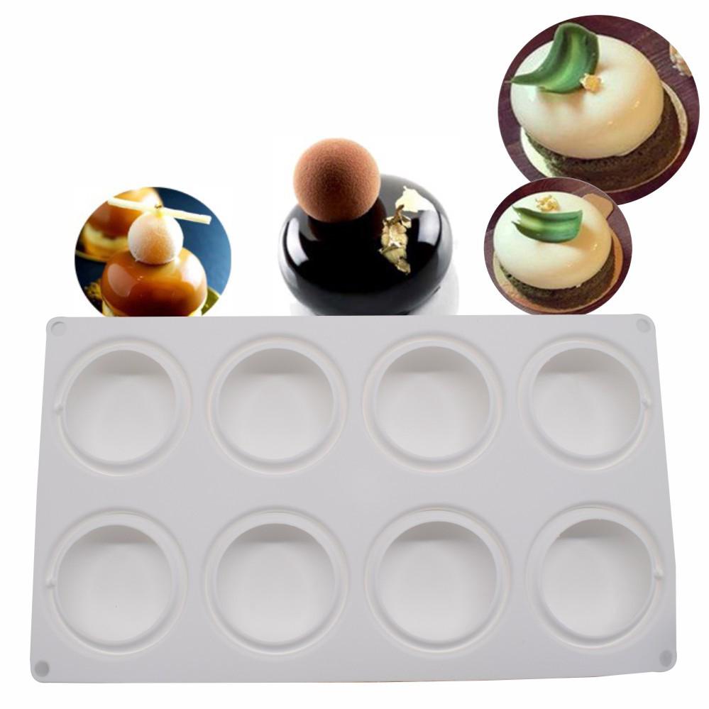 Mousse-kuchenform, Silikonform Für Eiscreme, Schokolade, Gebäck, Desserts, 8 Mulden, Runde Form