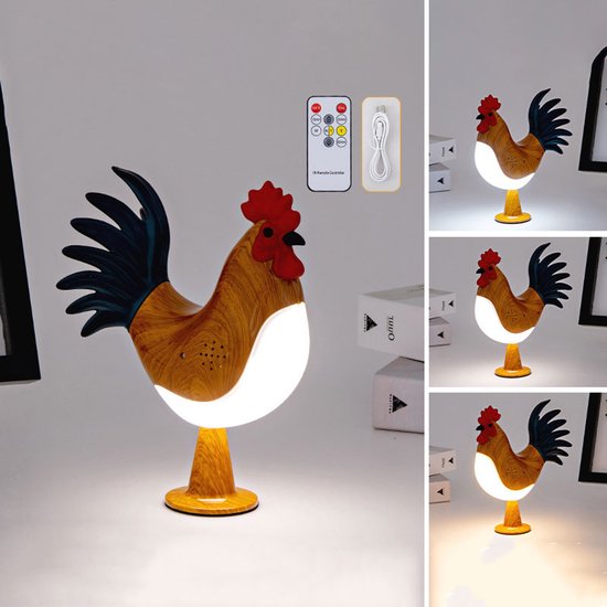 Wiederaufladbare, Berührungsempfindliche Lampe In Hühnerform – Baby-nachtlicht – Hahnenlampe – Usb-nachtlicht Für Kinder – Wiederaufladbare Hühnerlampe – Fernbedienung – Timer – Aromatherapie-funktion