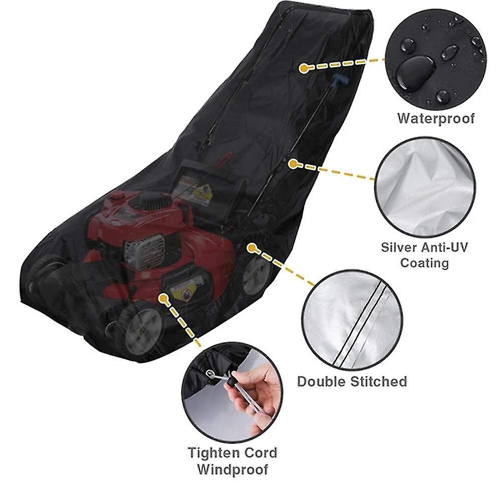 Rasenmäherabdeckung, Robuster, Wasserdichter Schutz Für Handrasenmäher, Staubdichtes Und Uv-beständiges Polyester Mit Kordelzug