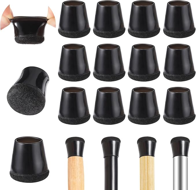 40 Filzgleiter Für Stuhlbeine, Dicke, Runde Schoner (14–20 Mm), 40er-packung, Schwarz, Für Parkett- Und Fliesenböden
