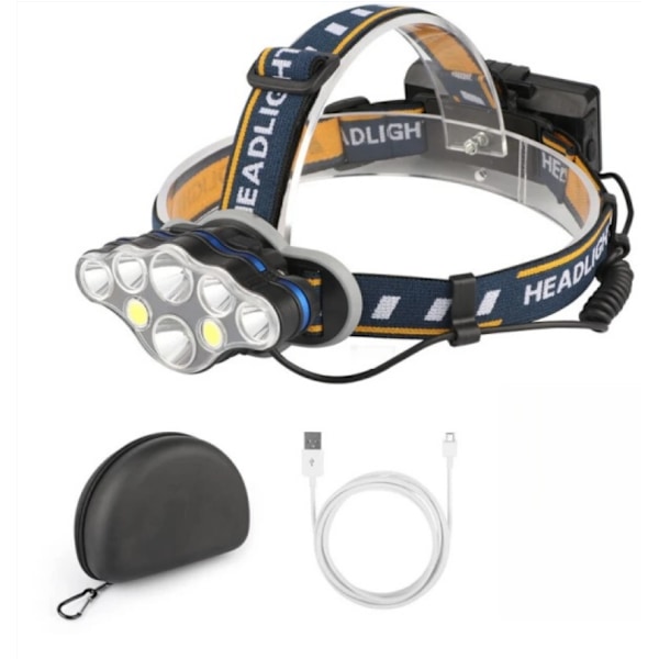 Wiederaufladbare Usb-stirnlampe Mit 8 Leds Und 18.000 Lumen, Leistungsstarke, Wasserdichte Stirnlampe Zum Campen, Klettern Und Wandern.