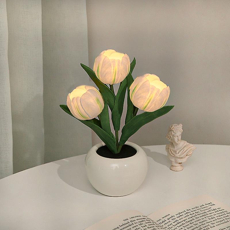 Led-tulpenlampe, Nachtlicht, Tischlampe, Künstliche Blumentopflampe, Stimmungsvolles Geschenk Für Den Nachttisch
