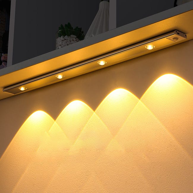 Wiederaufladbarer, Extraflacher Led-bewegungsmelder, Selbstklebender Lichtstreifen Für Schränke Und Garderoben, Katzenaugen-nachtlicht