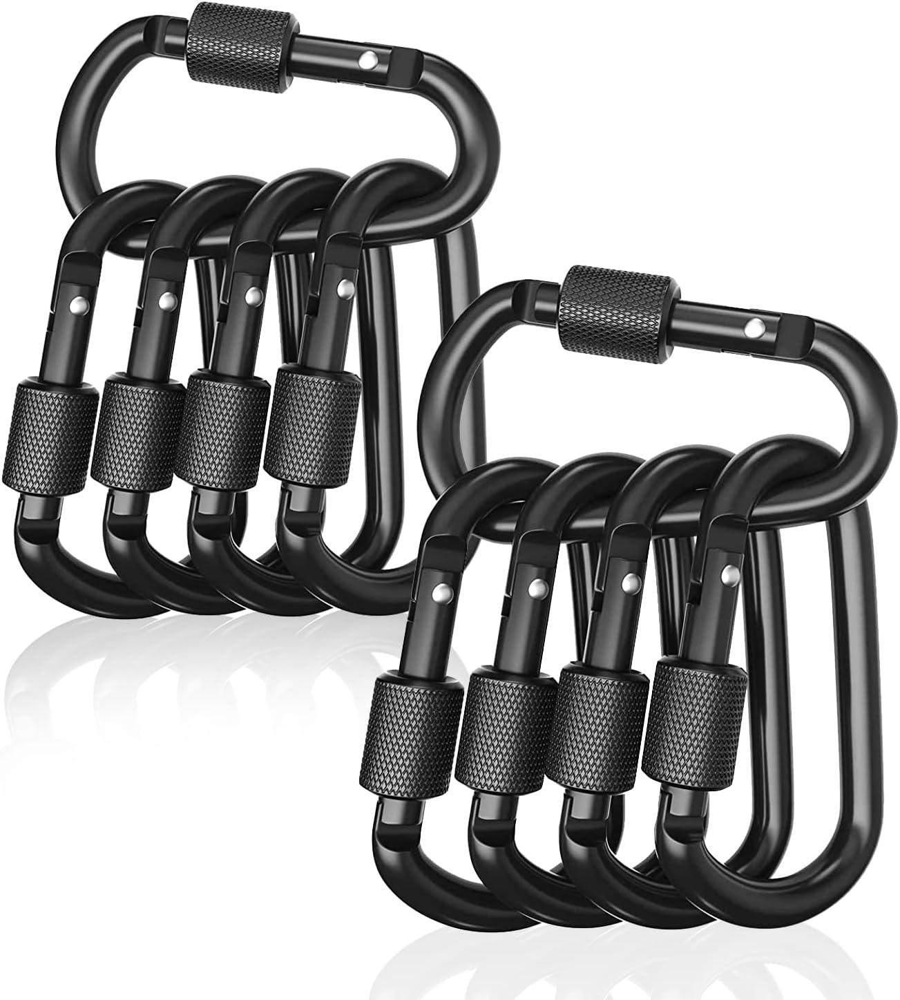 10 Türhaken Aus Aluminium Mit Abschließbaren Karabinerhaken Für Camping, Angeln, Wandern Und Als Schlüsselhalter.