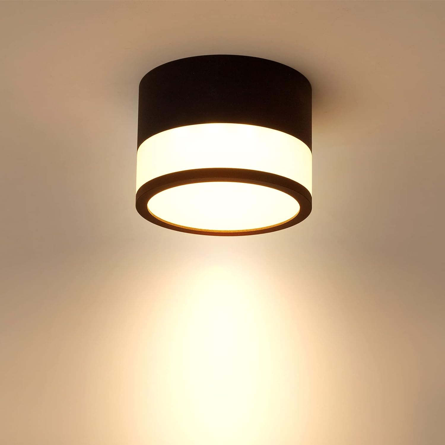 Led-deckenstrahler, 1 Stück, 12 W, 3000 K, Rund, Schwarz, Warmweiß, Aluminium, Ø 10 Cm, 230 V, Für Wohnzimmer, Flur, Schlafzimmer, Esszimmer, Küche