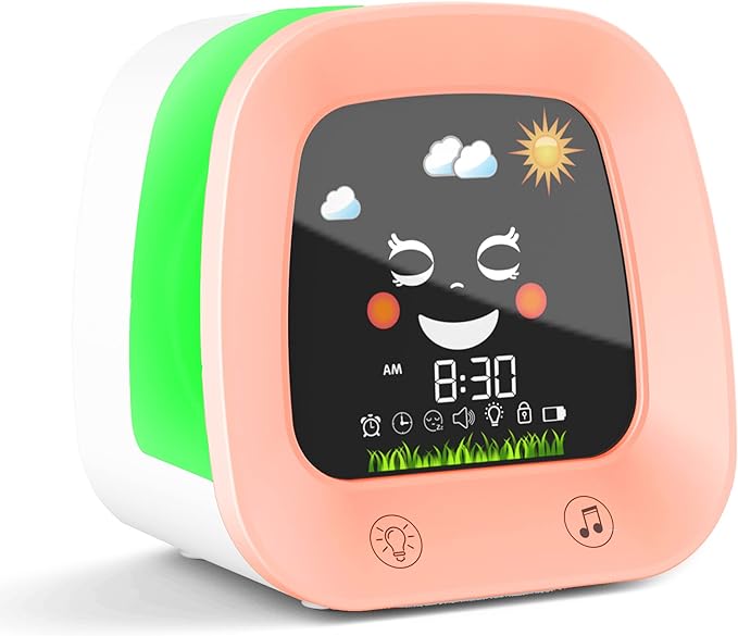 Niedlicher Digitaler Wecker Für Kleinkinder Mit Nachtlicht, Weißrauschen, Nickerchen-timer Und Schlaftraining, Weihnachts- Oder Geburtstagsgeschenk Für Mädchen Und Jungen, Rosa
