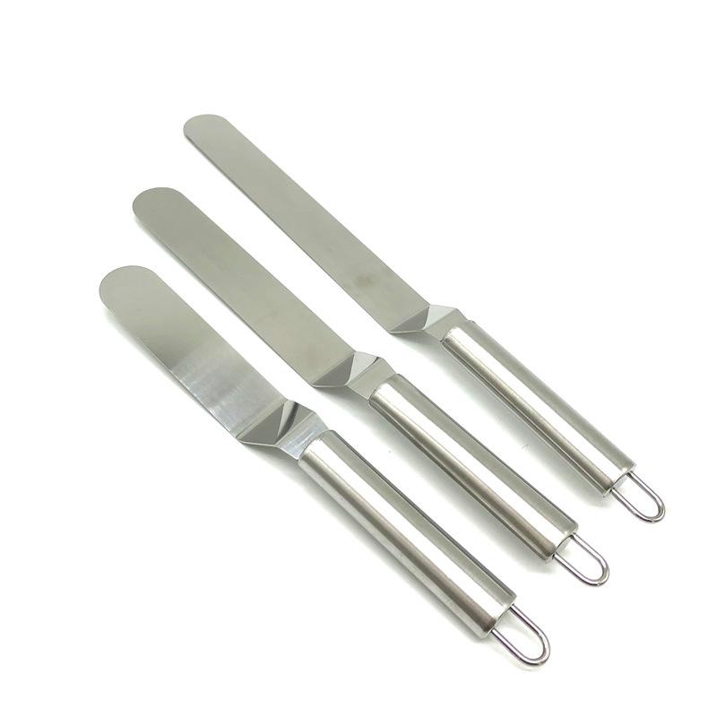 Abgewinkelter Tortenspatel Aus Edelstahl, 3-teilig – Dekorierpalette Für Zuckerguss, Cupcakes Und Gebäck