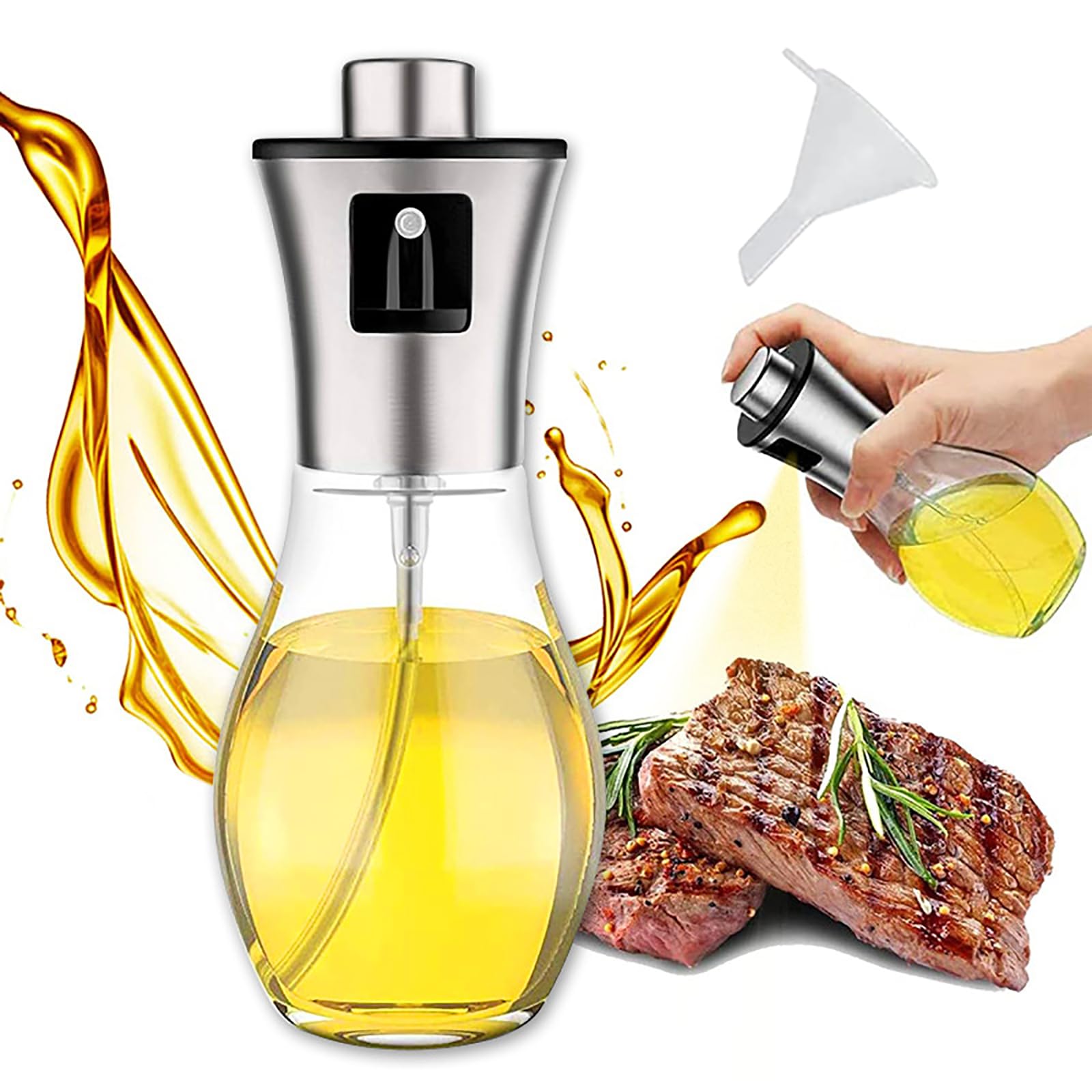 Öl- Und Essig-sprühflasche, Glasflasche Für Olivenöl, Edelstahl 304, Zum Kochen, Für Salate, Brot Und Salatdressings