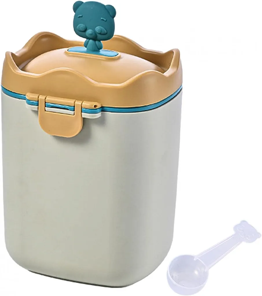 Tragbarer Milchpulverhalter, Milchpulverbox, Aufbewahrungsbehälter Für Säuglingsnahrung, Milchbehälter Mit Löffel, Stillzubehör 9,5 Cm X 11 Cm X 17,5 Cm (gelb)