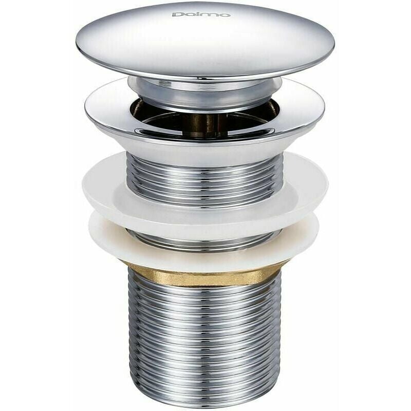 Verchromtes 1-1/4"-pop-up-waschbeckenventil Aus Messing Ohne Überlauf, Mit Vereinfachtem Push-to-open/close-mechanismus