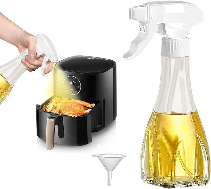 240-ml-sprühflasche Aus Glas Für Speiseöl, Geeignet Für Heißluftfritteuse, Grill Und Salate, Mit Verstellbarer Düse, Olivenöl-sprühflasche