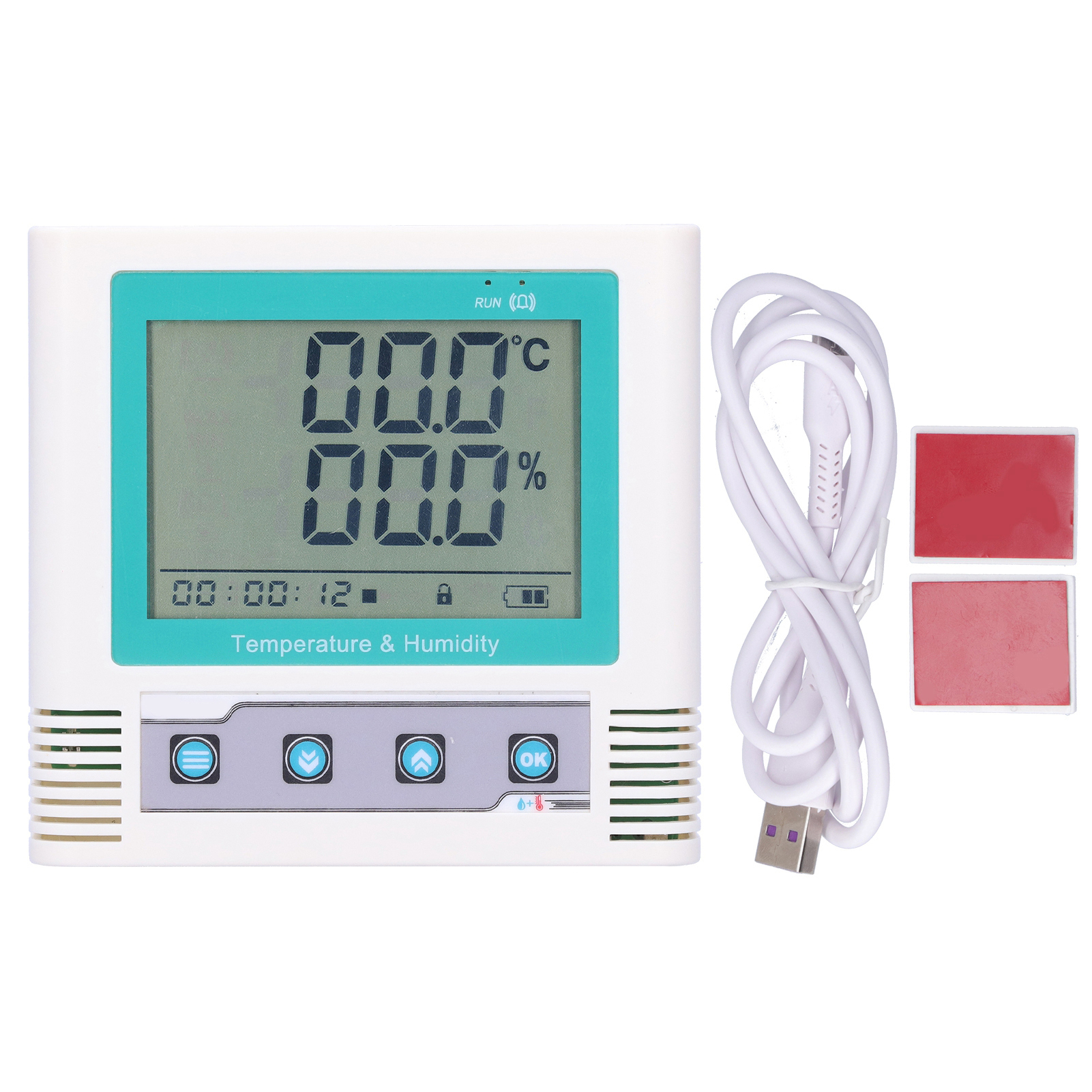 Usb-temperatur- Und Feuchtigkeitsrekorder Mit Lcd-bildschirm - 5v Dc (26w-akku)