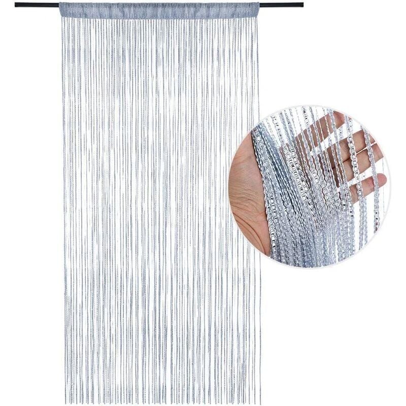 Magnetischer, Verdunkelnder Insektenschutzvorhang Für Türen, Pailletten-moskitonetz, Wanddekoration Für Fenster Und Eingänge, Mit Fransen, 100 X 200 Cm