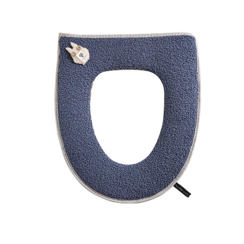 Stück Blauer Wasserdichter Toilettensitz, Universelle Heizmatte Mit Reißverschluss, Gepolsterter Toilettenschutz, Kompatibel Mit Den Meisten Modellen (ohne Aufkleber)
